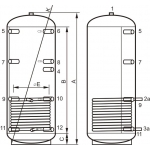 Concept 1WT-1000-00 puffertartály, egy hőcserélős - 1000 literes  - magasság 217 cm
